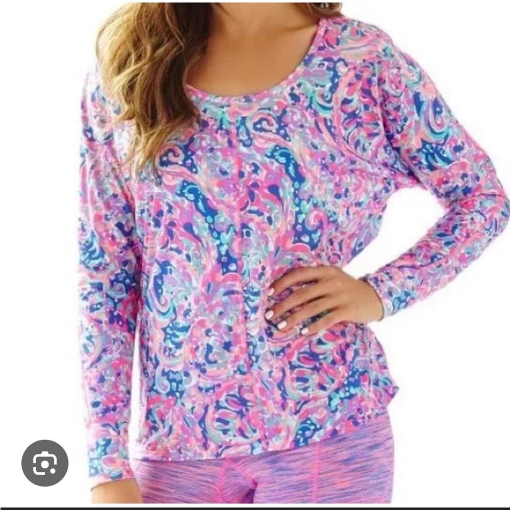 NWT Lilly Pulitzer XS Luxletic Long Sleeve T-Shirt. Multi La Playa
